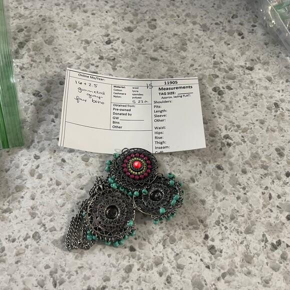 boho trendy necklace costume jewelry boho bohemian trendy FLAW see pix - Picture 9 of 9